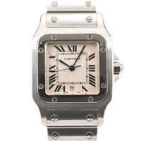 カルティエ/サントスガルベLM/W20060D6/アイボリー/ステンレス/中古A品/時計・腕時計
