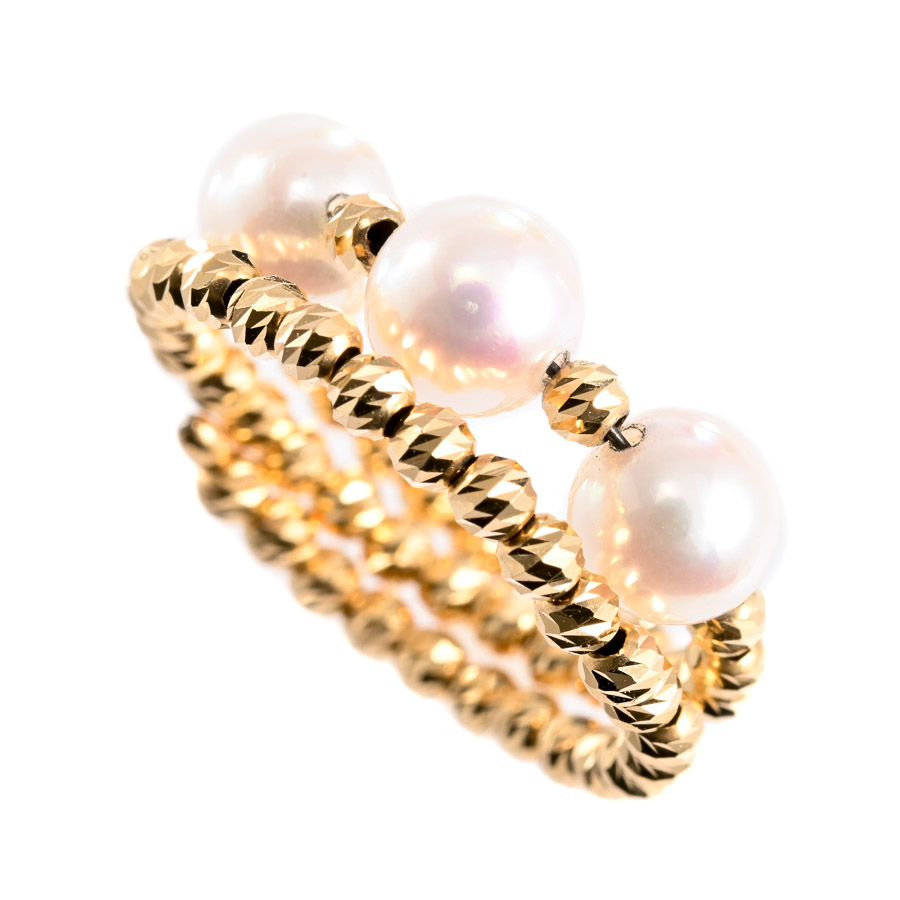 K18YG　パールリング