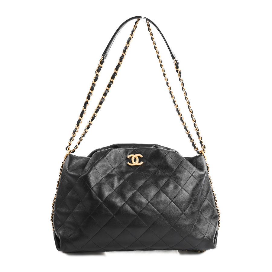 チェーンホーボーバッグ　ブラック